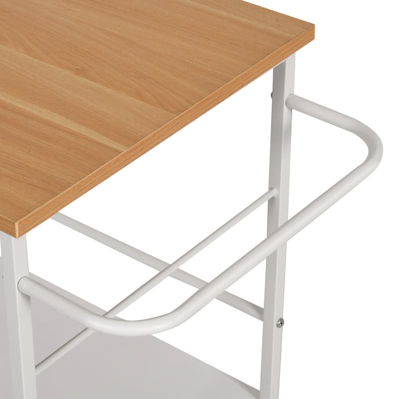 Rolling Kitchen Island Cart With Storage Shelf and Power Outlet