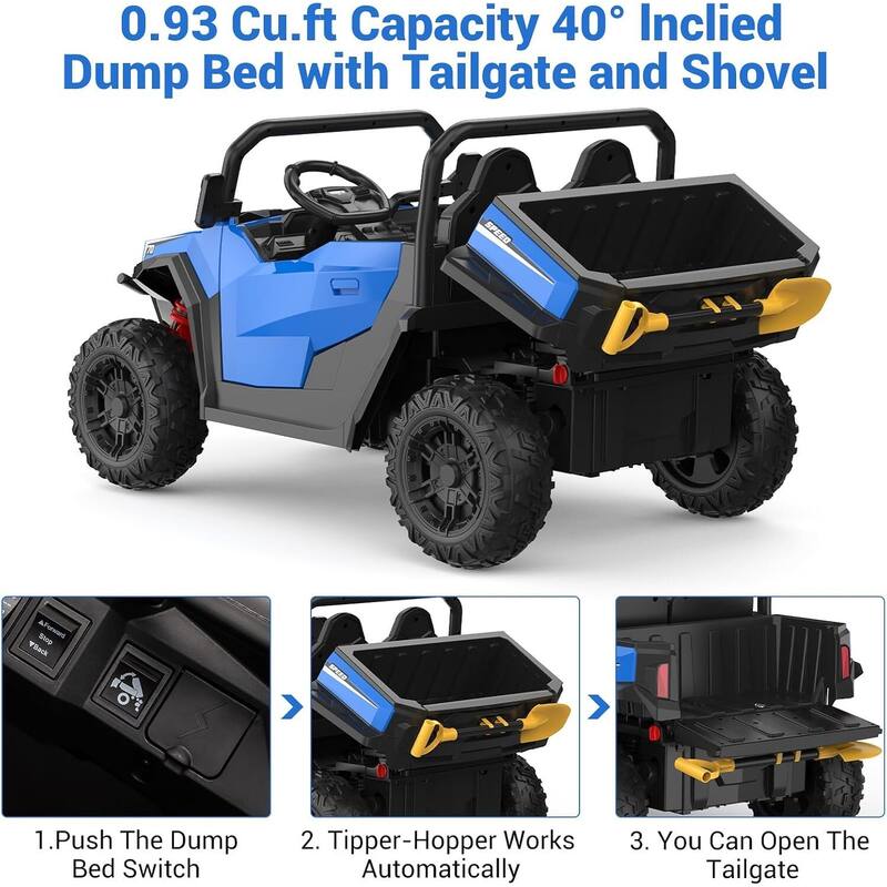 Electric 24V Ride on Dump Truck Toy with Remote for Kids Best Gift