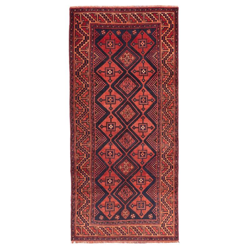 ECARPETGALLERY Hand-knotted Melis Red Wool Rug - 4'0 x 8'11