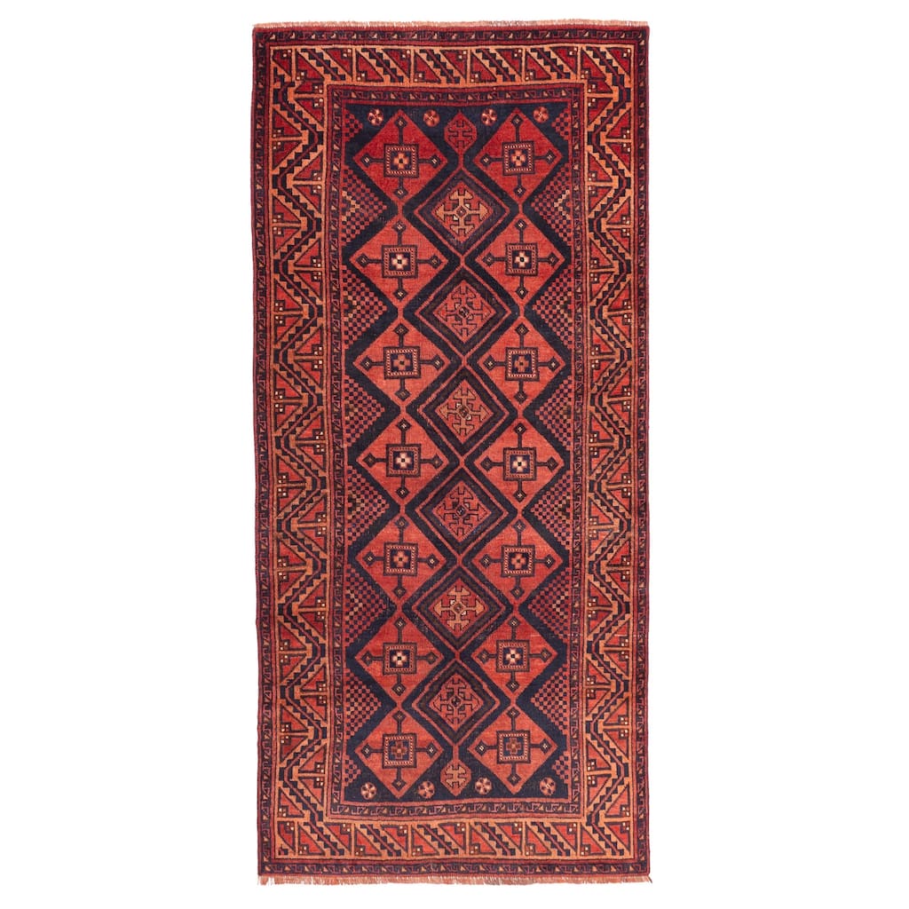 ECARPETGALLERY Hand-knotted Melis Red Wool Rug - 4'0 x 8'11