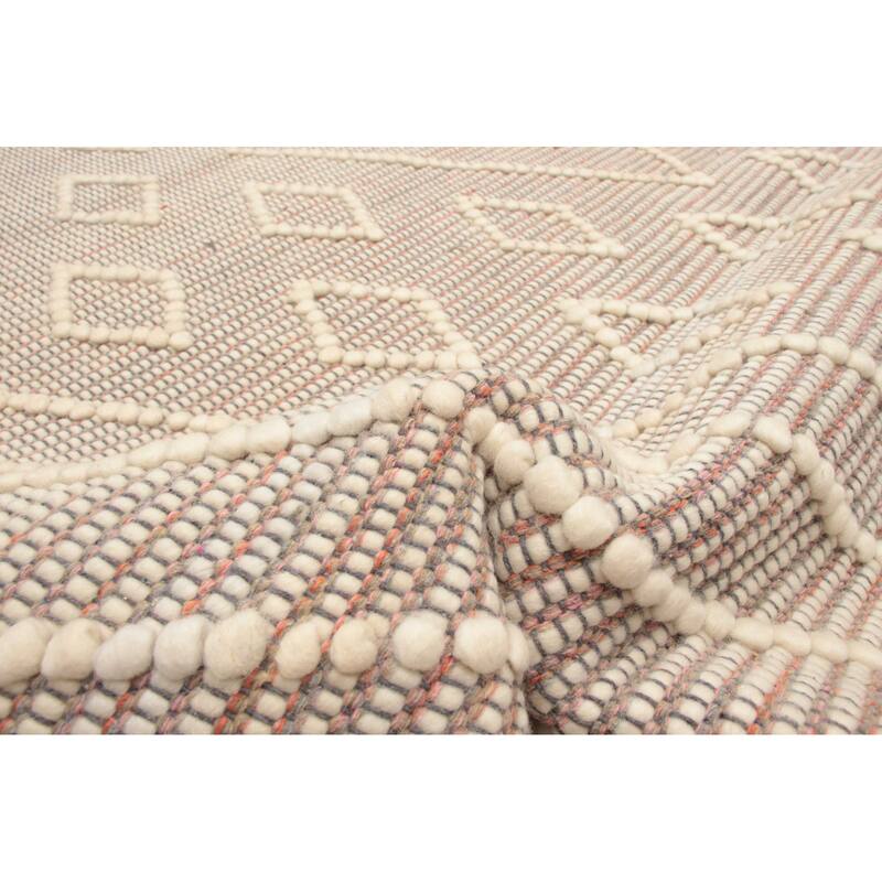 ECARPETGALLERY Braid weave Sienna Cream Wool Rug - 6'0 x 8'8