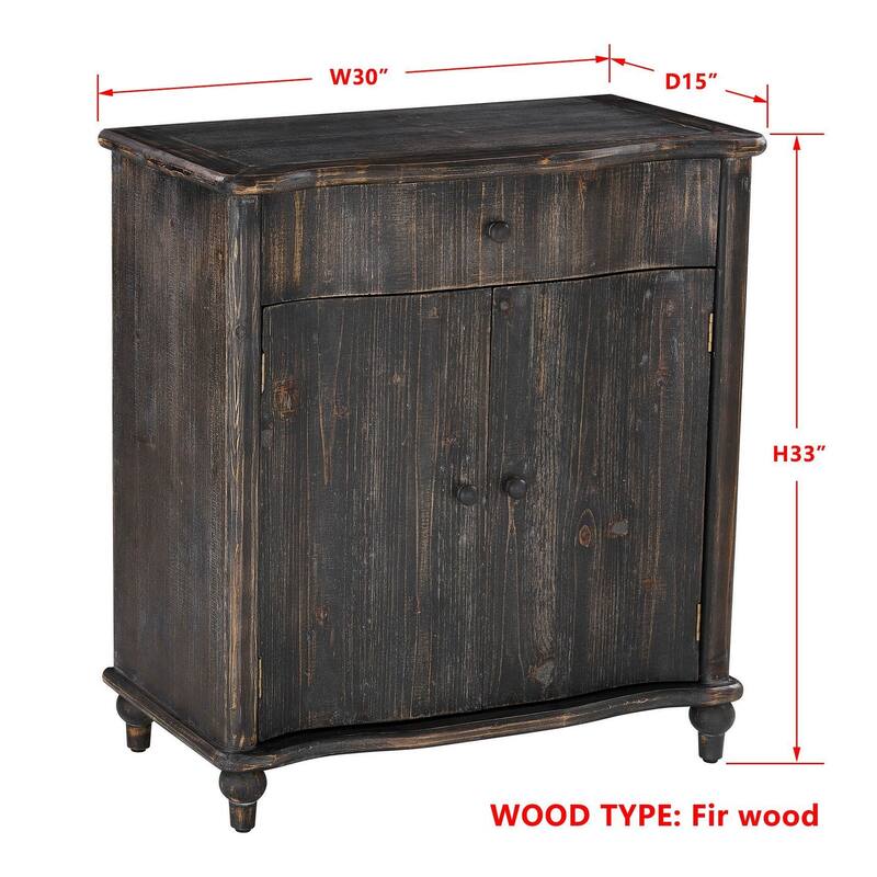 Jamison Fir Wood End Table, Dark Brown