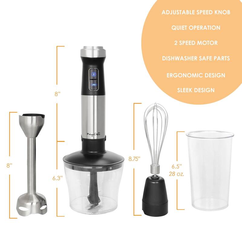 All-In-One 2 Speed Multifunction Immersion Hand Blender With Attachments