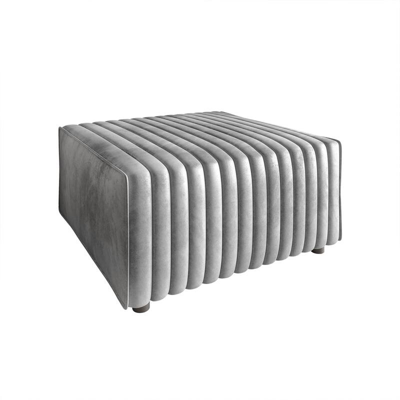 CraftPorch Contemporary Clean-Line Linen Upholstered Ottoman