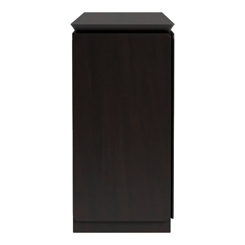 Furniture of America Abigail Mid-Century Modern Black Wenge Solid Wood Dining Server with Drawers and Shelves