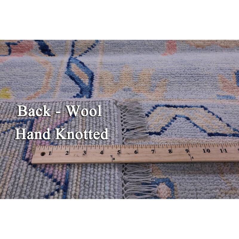 Golden Nile Light Blue Turkish Oushak Hand Knotted Wool Rug - 9' 10" X 13' 11"