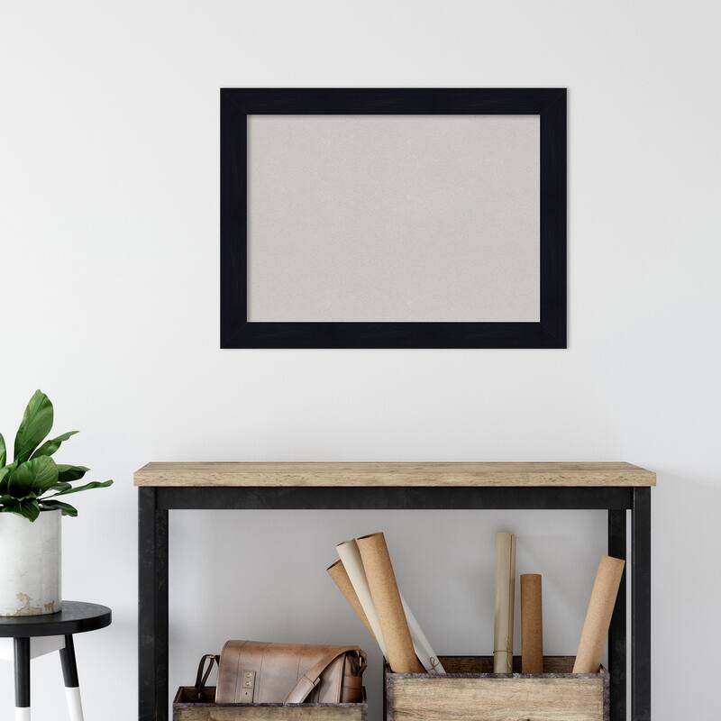 Shiplap Navy Wood Framed Grey Corkboard Bulletin Board