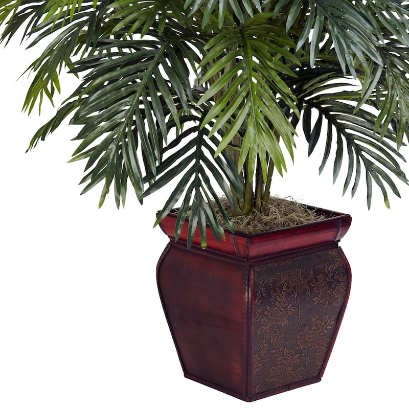 Decorative Silk Plant Planter - 32" Tall Faux Fronds Vase - Home Office Decor - 3.17ft.