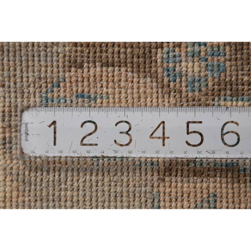 Hand Knotted Oriental 100% Wool Carpet Transitional All-Over Navy Blue & Blues Oushak Area Rug - 12' 2'' X 9' 3''