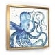 preview thumbnail 6 of 9, Designart "Blue Deep Sea VIII" Coastal Framed Canvas 24 in. wide x 24 in. high - Gold