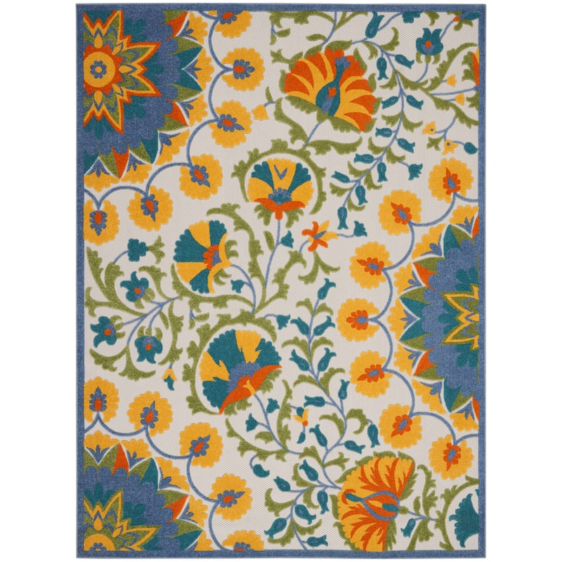 Nourison Aloha Modern Floral Vibrant Multicolored Indoor/Outdoor Area Rug