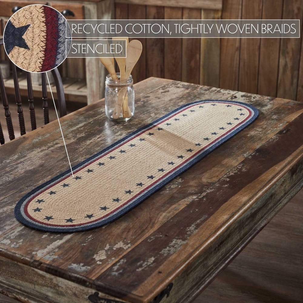 My Country Oval Runner Stencil Stars 12x36