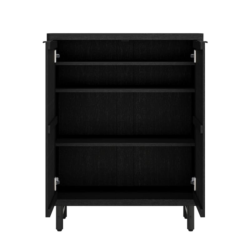 Wooden Bathroom Floor Cabinet, Adjustable Shelves Large Storage Sideboard Accent Cabinet for Bathroom Kitchen Living Room