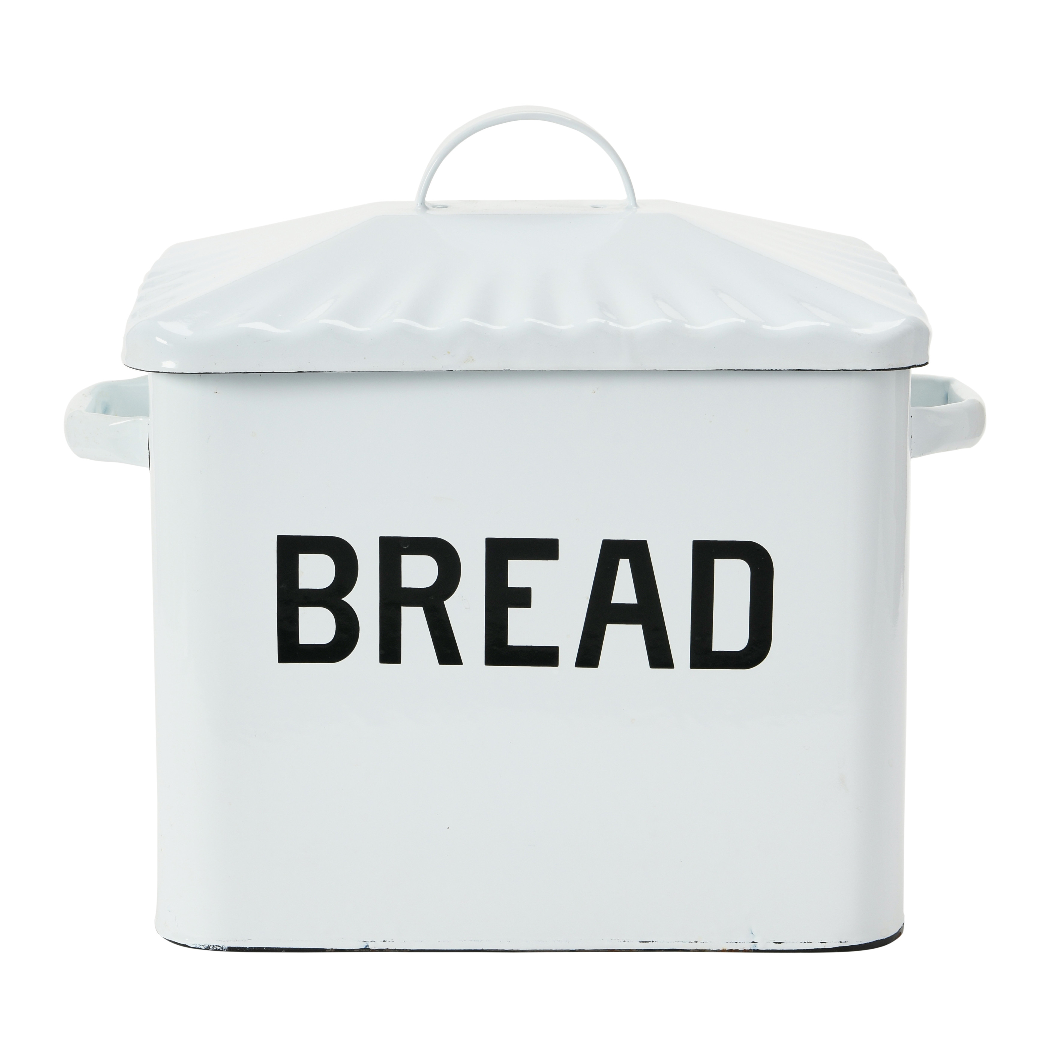 Enameled Metal Bread Box with 