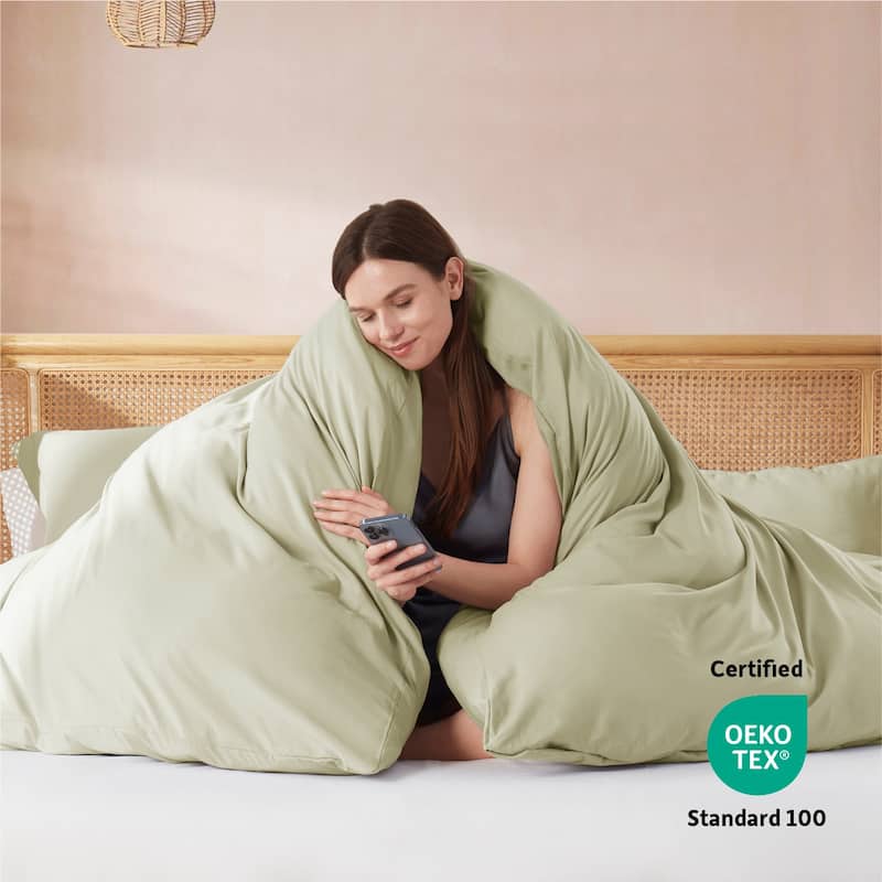 Nestl Ultra Soft Double Brushed Microfiber Duvet Cover Set with Button Closure