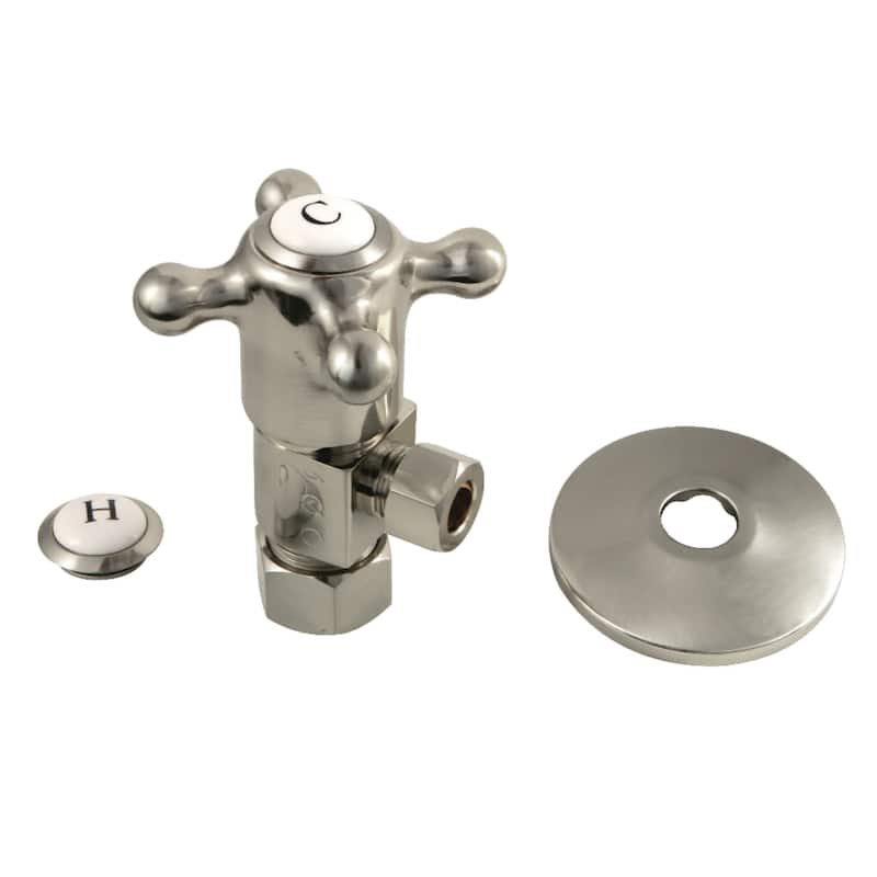 Kingston Brass 3-5/16" High Brass Angle Stop Valve - Brushed Nickel