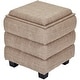 preview thumbnail 1 of 32, Modern Cube Ottoman with Tray Top and Hidden Storage Linen Seat