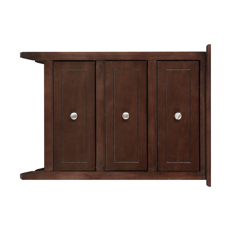 3-Drawer Cappucino Finish Wood Nightstand - 25" - Brown
