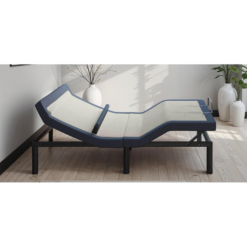 Twin XL Size Steel Adjustable Platform Bed with Head/Foot Tilt, Lumbar Support, Massage and USB Ports