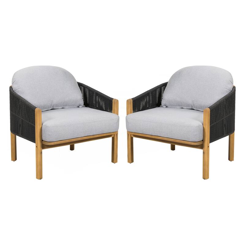 Outdoor Wood Club Chair Set of 2