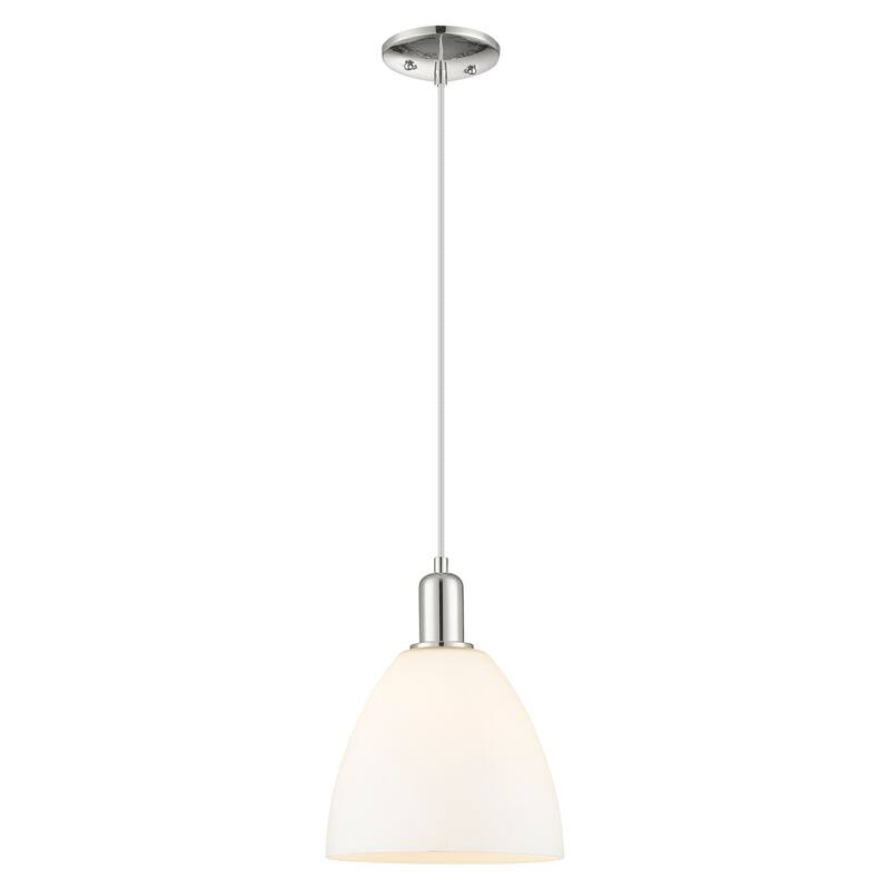 Innovations Lighting Endless Possibilities Arcadia - Bristol - 1 Light 9" Cord Hung Mini Pendant - Polished Nickel/Matte White
