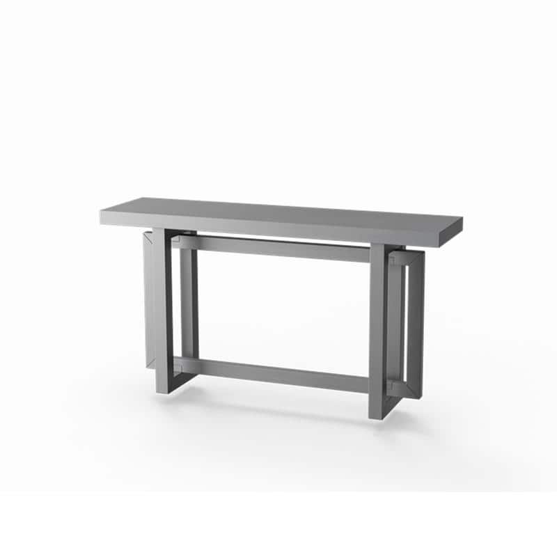 Modern Console Table Sofa Table with Concrete Top, 59'' Long Accent Entryway Table