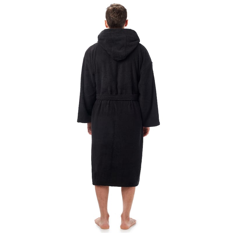 Men's Turkish Cotton Hooded Bathrobe