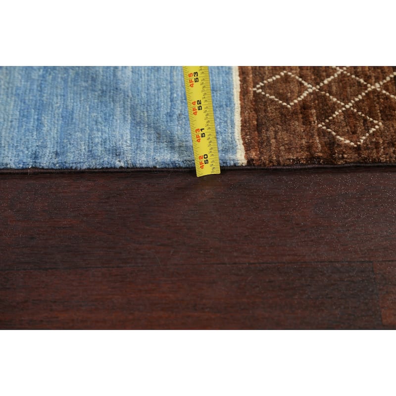 Geometric Gabbeh Kashkoli Oriental Area Rug Wool Hand-knotted Carpet - 3'10" x 6'5"