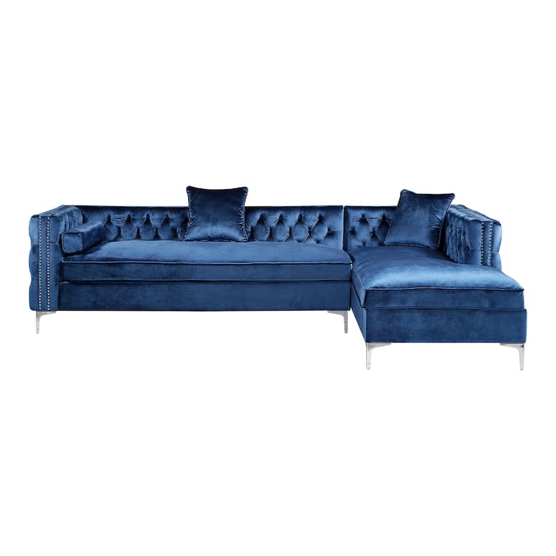 Dante Velvet Chaise Sectional Sofa