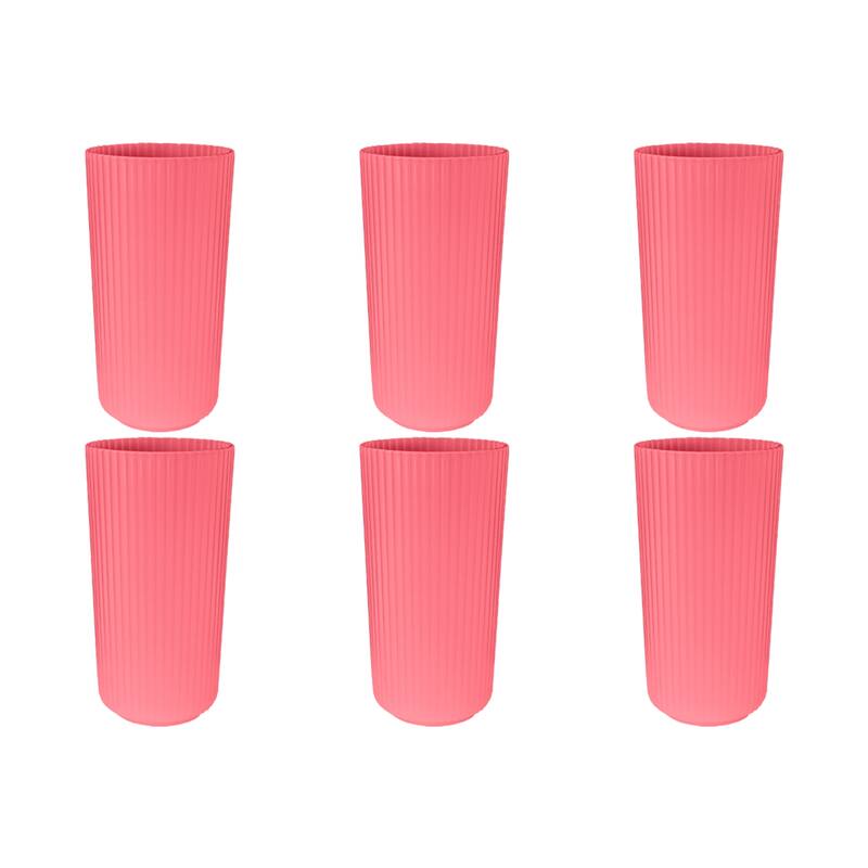 Abode Homewares Mesa PP Drinking Glass - Set of 6 - Pink - 22 oz