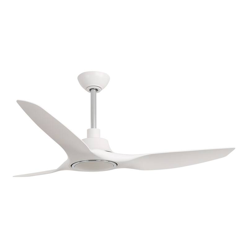 52" Modern White Propeller Smart Ceiling Fan with Light and Remote, App Control, Voice Control