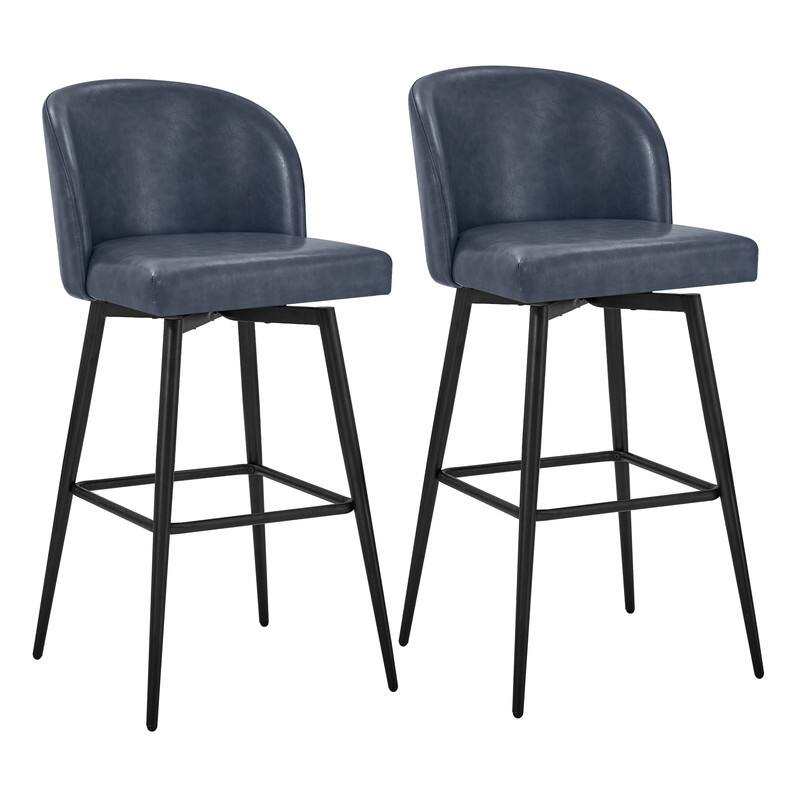 Charlotte Counter Height Swivel Barstool with Metal Legs Set