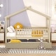 preview thumbnail 21 of 64, Pine Wood House Platform Bed with Trundle, Headboards - Creativity House Shape, Sturdy Build