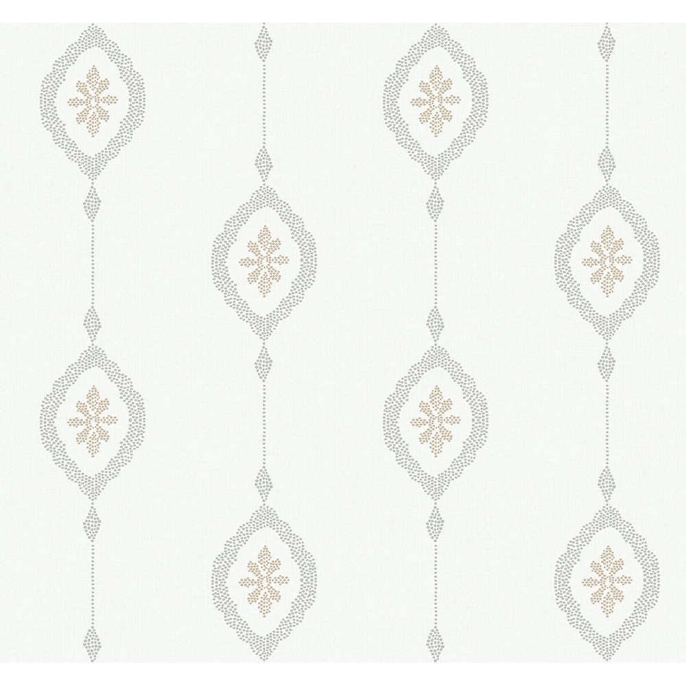 Seabrook Designs Beach House Sand Dollar Stripe Unpasted Wallpaper