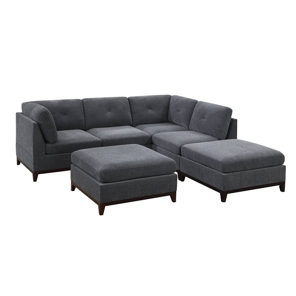 6 Piece Chenille Modular Setional