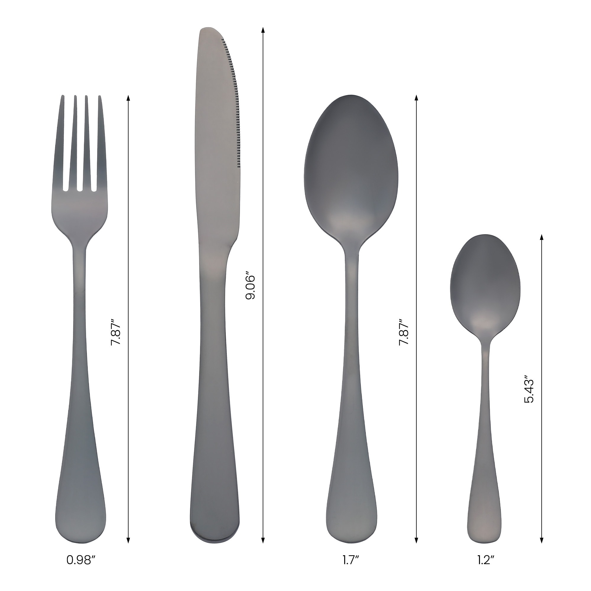 4 Pcs Silverware Set, Stainless Steel Flatware with Spoons and Forks Set, Mirror Polished Cutlery Set, Serving Utensils Set