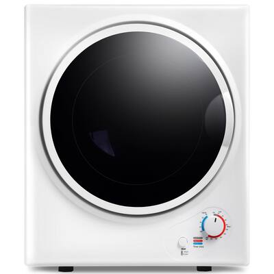 Electric front-loading portable dryer with convenient knob controls,includes wall-mount kit