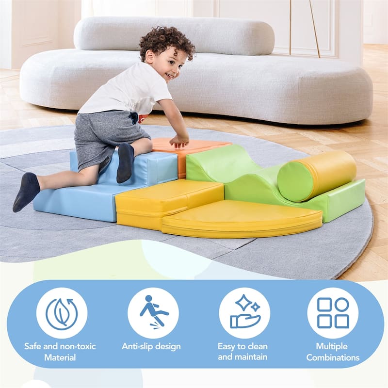 6 Piece Soft Climb and Crawl Foam Playset for Kids