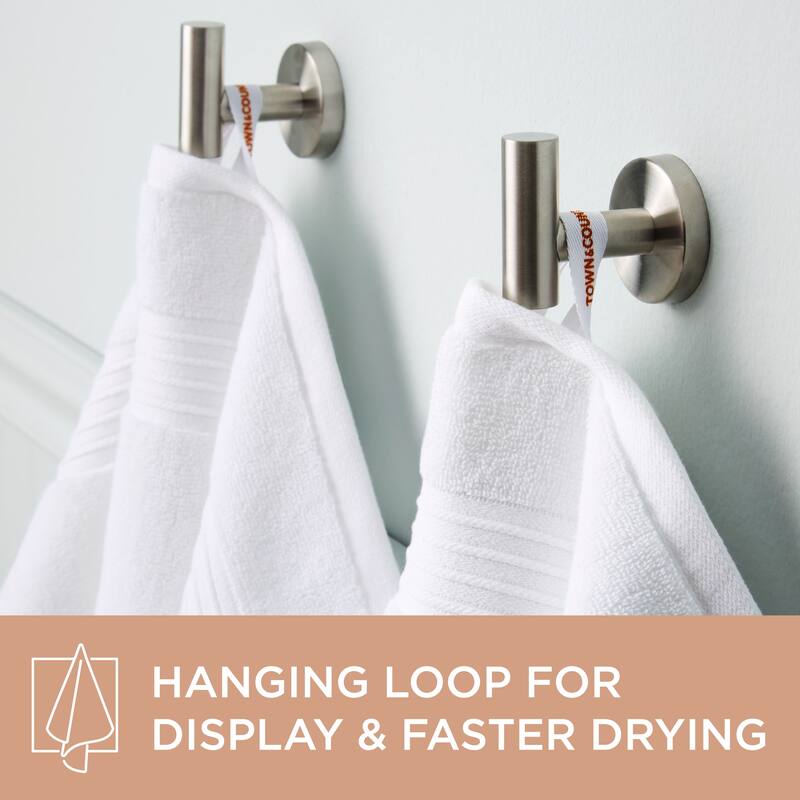 TOWN & COUNTRY EVERYDAY 4-Piece Solid Dobby Border Bath Towel Set - 30"x58"