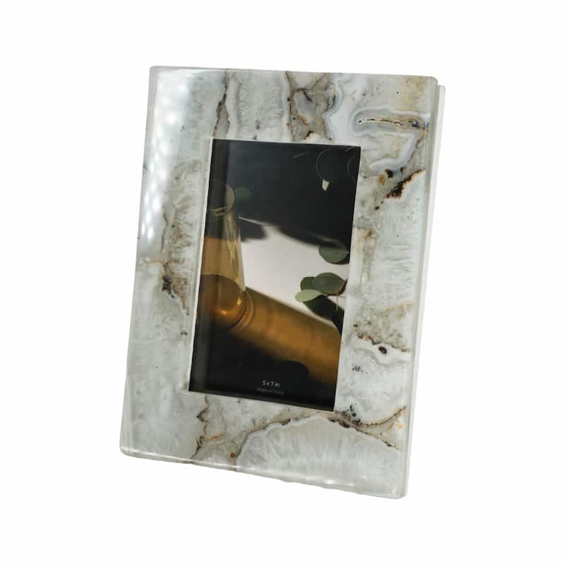 Stone Agate Decorative Frame Accents Modern Glam Style Sleek Display