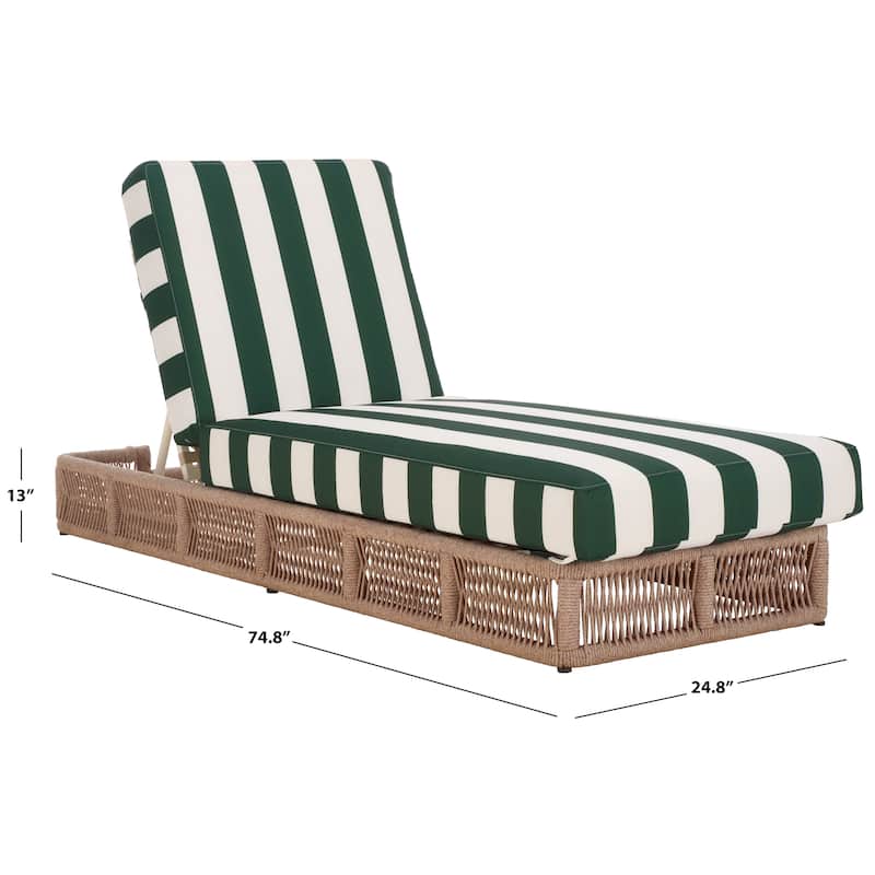 SAFAVIEH Outdoor Tinna Sun Lounger - 75"W x 25"D x 13"H