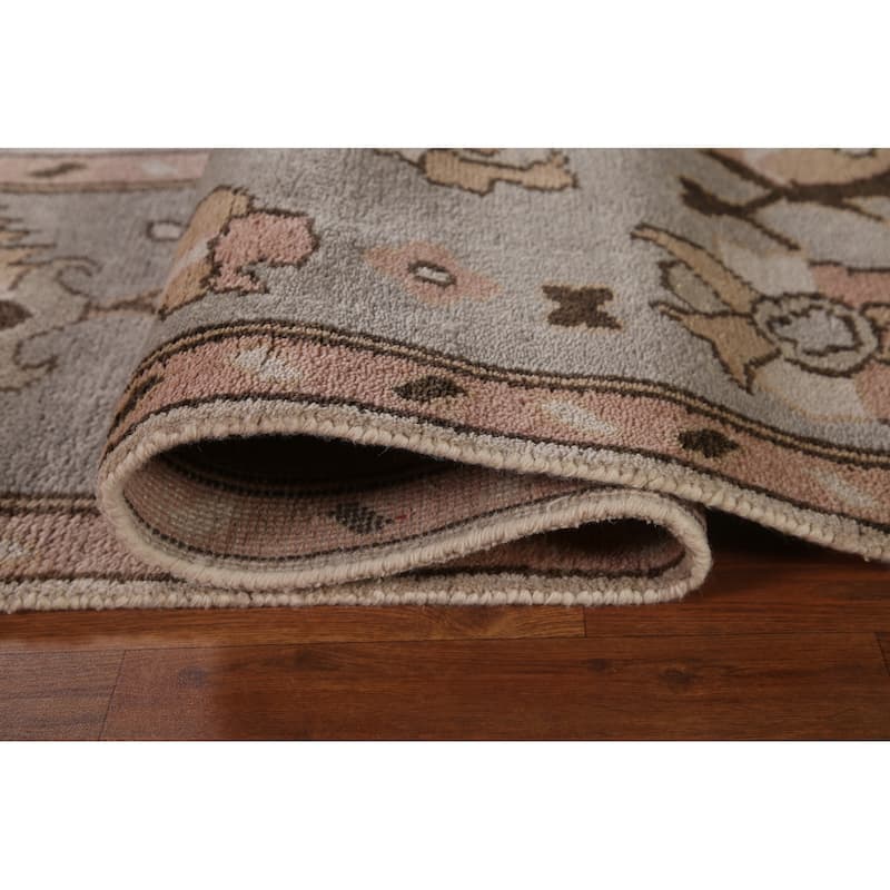 All-Over Oushak Living Room Area Rug Handmade Wool Carpet - 9'0"x 11'9"