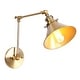 preview thumbnail 15 of 15, Industrial 1-Light Metal Cone Swing Arm Wall Lighting Fixture
