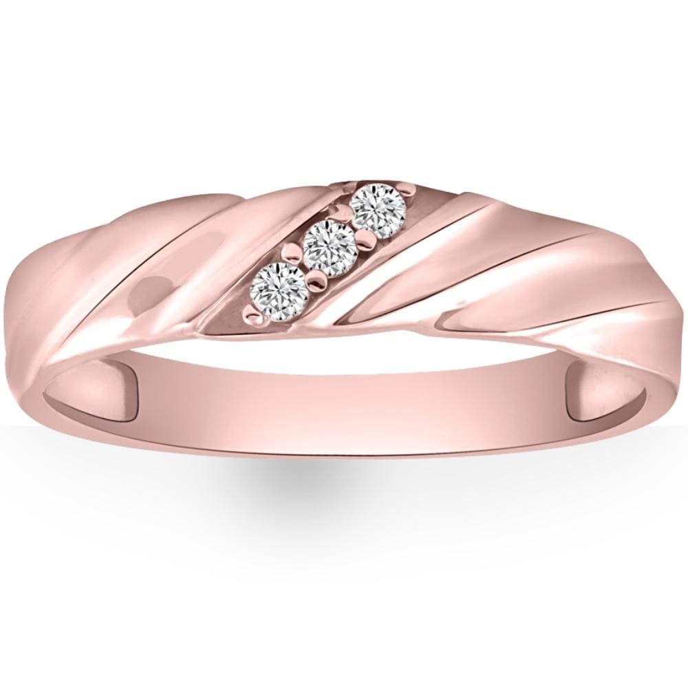 Bliss Diamond Diamond 3-Stone Men's Wedding Band in White, Yellow, or Rose Gold Lab Grown