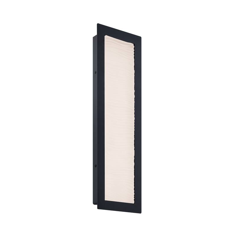 Wavelet 20in LED Outdoor Wall Light Selectable CCT 2700-3000-3500-4000K set to 2700K in Black - 20 - Black-3000K