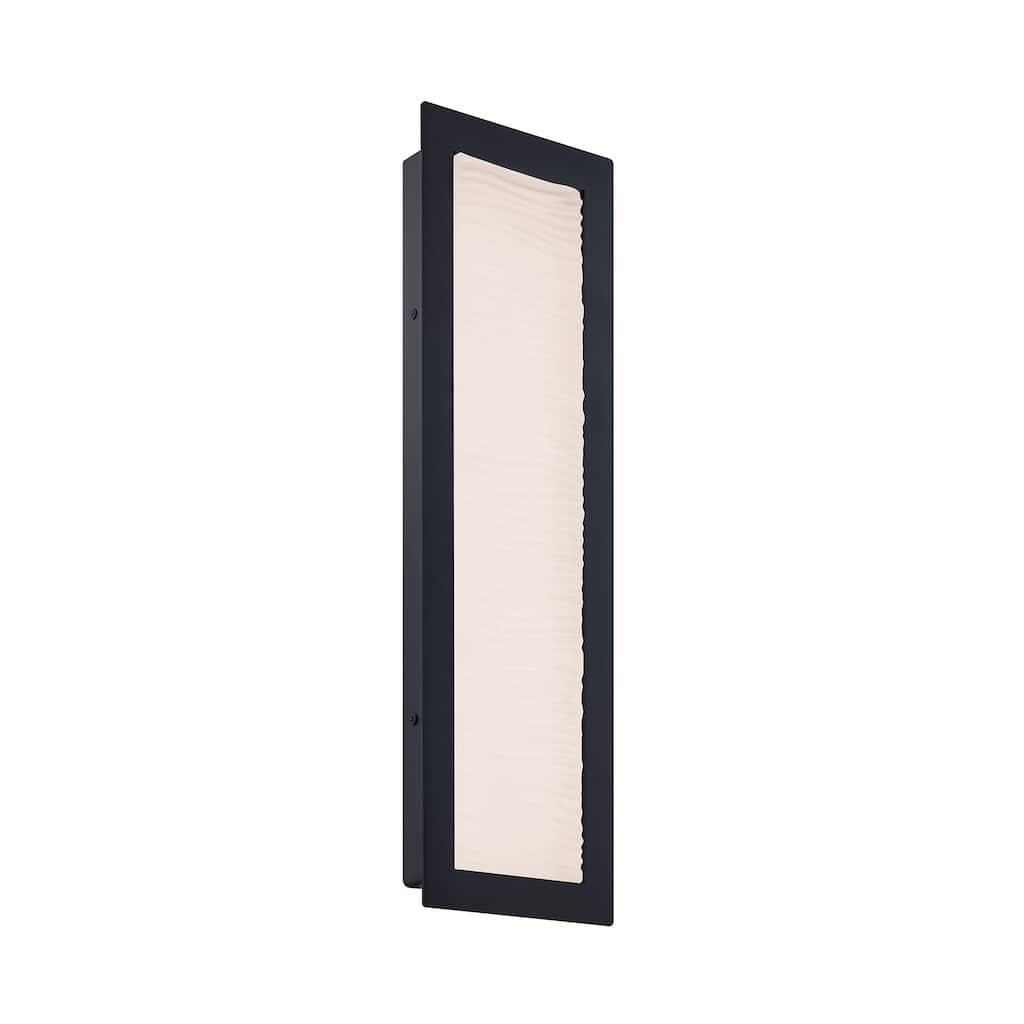 Wavelet 20in LED Outdoor Wall Light Selectable CCT 2700-3000-3500-4000K set to 2700K in Black - 20