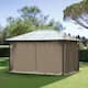Outsunny 10' x 12' Universal Gazebo Sidewall Set with 4 Panels- (panels only frame not included) - Dark Brown