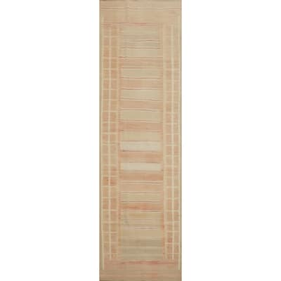 Hand Woven Oriental 100% Wool Carpet Southwestern Tribal Oranges & Rust Kilim Runner Rug - 11' 9'' X 2' 6''