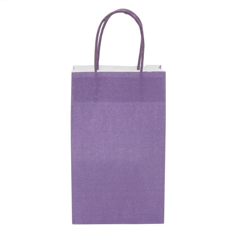Blue Panda 25 Pack Small Gift Bags with Handles for Gifts, Paper Bag, Purple, 9 x 5.5 x 3"