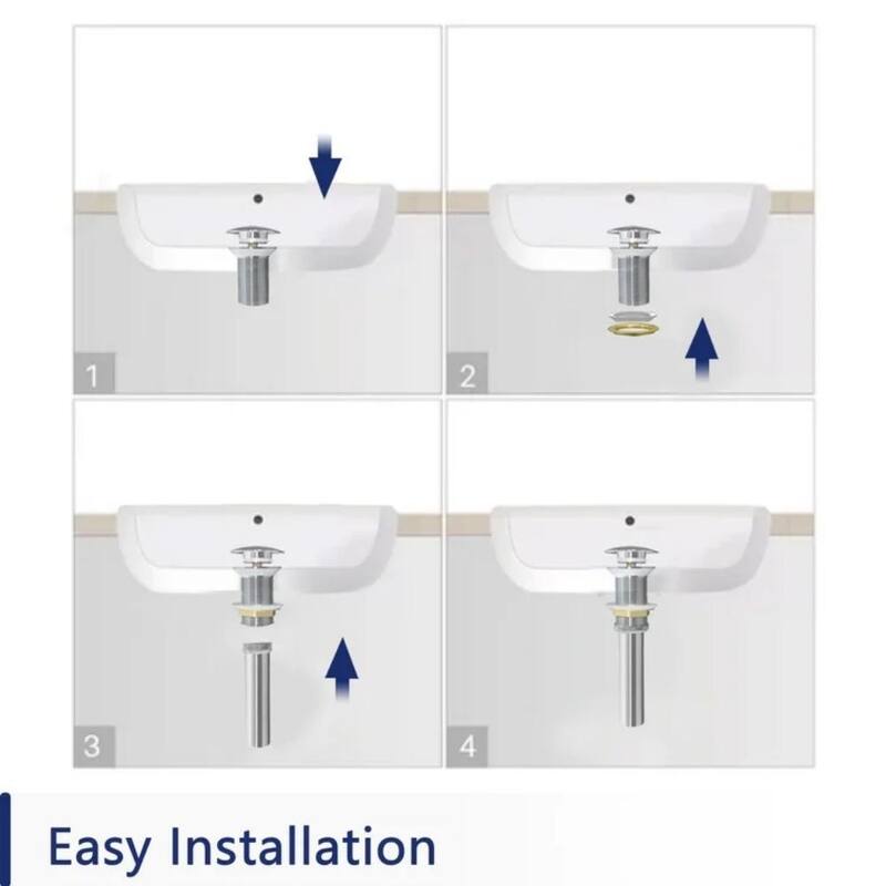 Pop-Up Bathroom Sink Drain with Overflow
